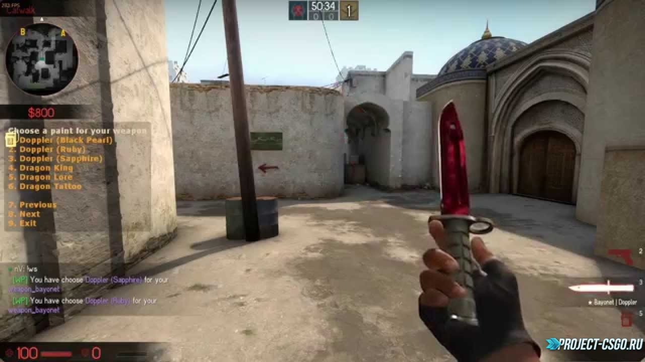 Плагин скинов и ножей (!ws, !knife) для сервера CS:GO