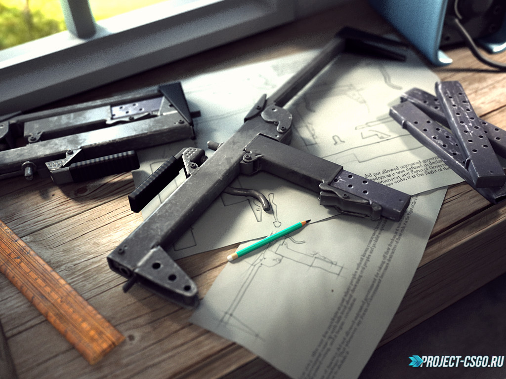 Модель оружия P90 Homemade Submachine gun — MOTH