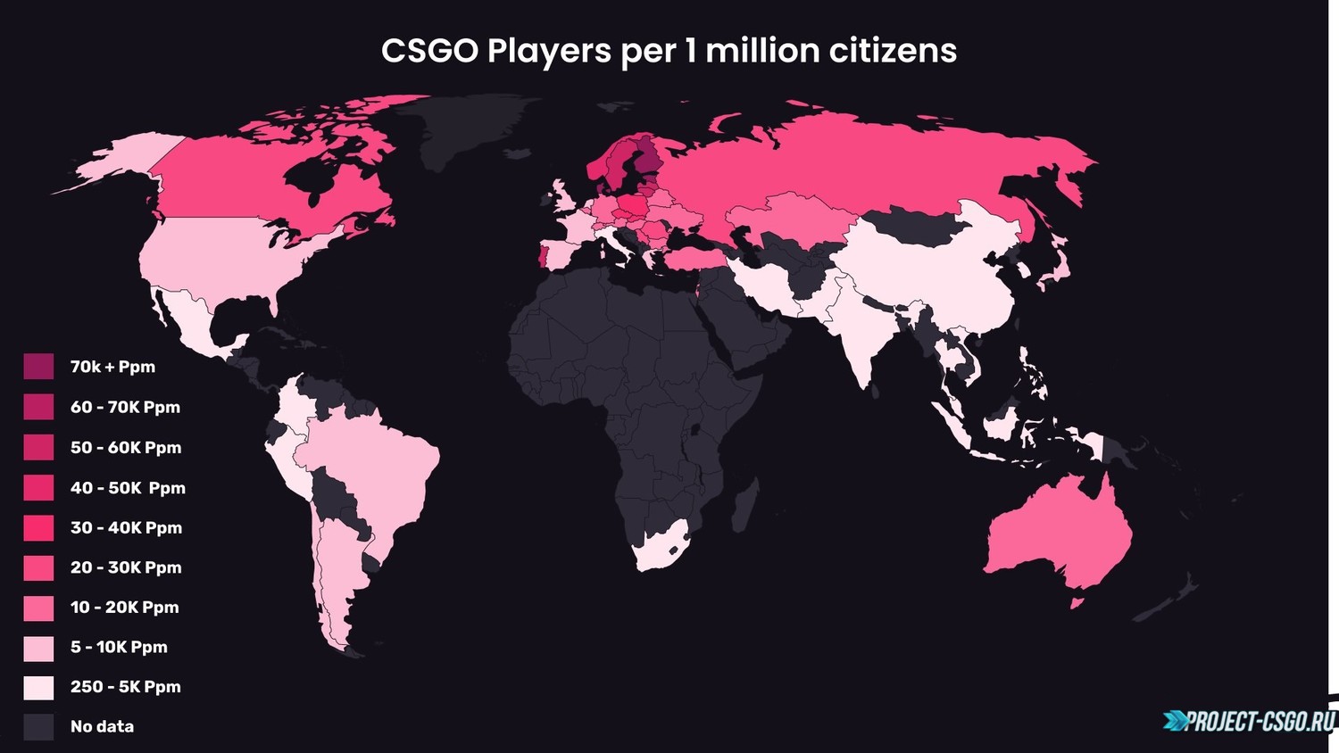 Стало известно что каждый 45 житель РФ фанат CS:GO